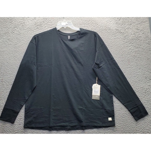 Vuori Tops - VUORI Feather T-Shirt Womens Medium Washed Black Long Sleeve Crew Neck VW1028